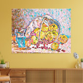 Toile Panier de fruits Pitcher nourriture encore vie art (Insitu(Salon))