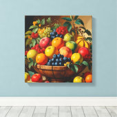 Toile "Panier de fruits Vintage (Insitu (Plancher de Bois))