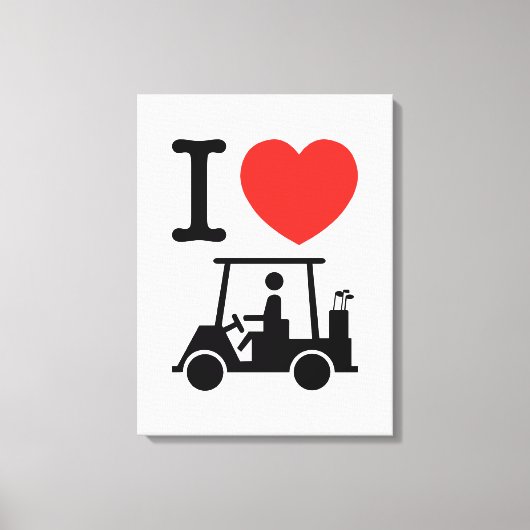 Toile Panier de golf I Heart (Love) (Recto)