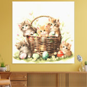 Toile Panier de Pâques de Chatte-Printemps (Insitu(Salon))
