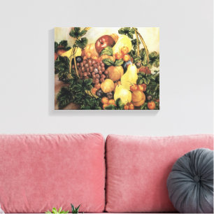 Toile Panier de peinture à l'aquarelle de fruits