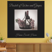 Toile Panier en fer forgé de vin et de raisins (Insitu(Salon))