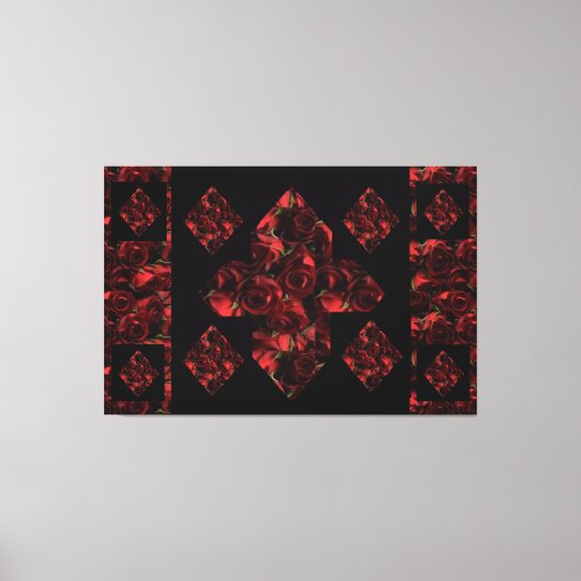 Toile Panneau Abstrait Plus Rouge Rose Canvas (Recto)