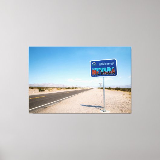 Toile Panneau Bienvenue au Nevada (Recto)