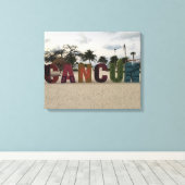 Toile Panneau Cancun - Playa Delfines, Mexique Canvas (Insitu (Plancher de Bois))