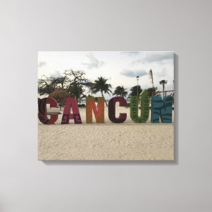 Toile Panneau Cancun - Playa Delfines, Mexique Canvas