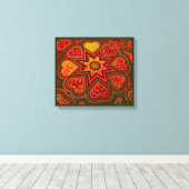 Toile Panneau 'Coeurs pleins d'amour' (Rustics)(Orange) (Insitu (Plancher de Bois))