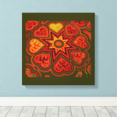 Toile Panneau "Cœurs Pleins d'Amour" (Rustiques)(Orange) (Insitu (Plancher de Bois))