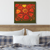 Toile Panneau "Cœurs Pleins d'Amour" (Rustiques)(Orange) (Insitu(Chambre))
