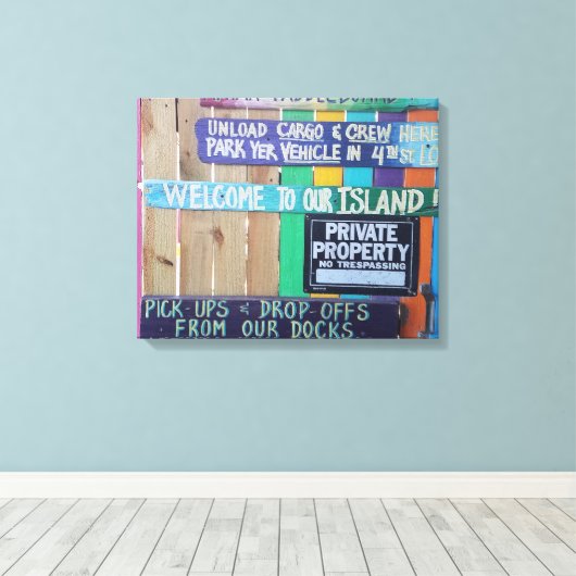 Toile Panneau coloré Welcome Island Carribean (Insitu (Plancher de Bois))