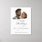 Toile Panneau de bienvenue de mariage photo calligraphie (Recto)
