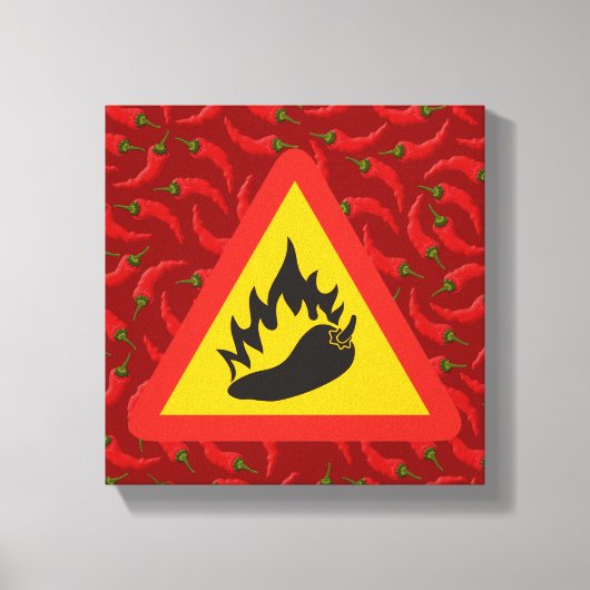 Toile Panneau de danger de piment chaud (Recto)