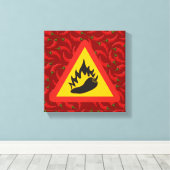 Toile Panneau de danger de piment chaud (Insitu (Plancher de Bois))