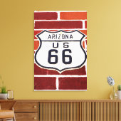 Toile Panneau de la route 66 sur brique (Insitu(Salon))