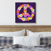 Toile Panneau de paix Floral sur violet (Insitu(Chambre))