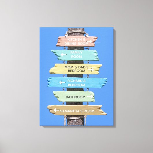 Toile Panneau de plage rustique coloré personnalisé (Recto)