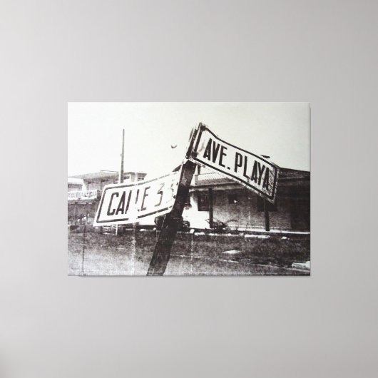 Toile Panneau de rue noir et blanc (Recto)