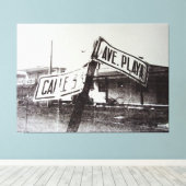 Toile Panneau de rue noir et blanc (Insitu (Plancher de Bois))