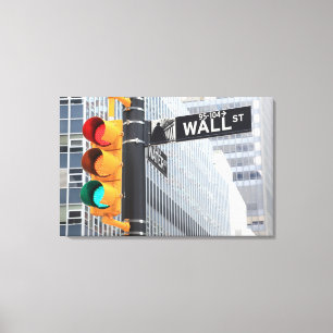 Toile Panneau de signalisation lumineuse et Wall Street