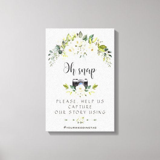 Toile Panneau Elegant Fleurs Crème Blanche Oh Snap Insta (Recto)