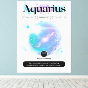 Toile Panneau moderne Zodiac Aquarius Citation Air Eleme