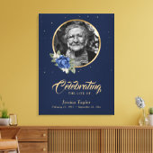 Toile Panneau photo Blue Gold Floral Funeral Welcome (Insitu(Salon))