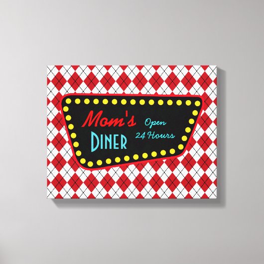 Toile Panneau Retro Mom's Diner (Recto)