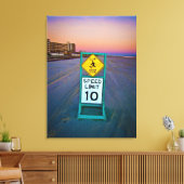 Toile Panneaux de circulation sur la plage de Daytona à  (Insitu(Salon))