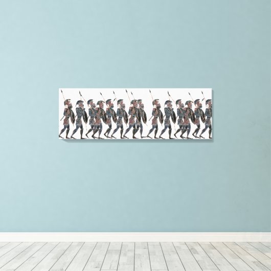 Toile Panoply- Des piquets grecs anciens en mouvement (Insitu (Plancher de Bois))