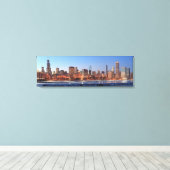 Toile Panorama de Chicago, Illinois sur le lac (Insitu (Plancher de Bois))