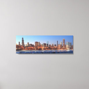 Toile Panorama de Chicago, Illinois sur le lac