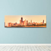Toile Panorama de Chicago skyline au lever du soleil (Insitu (Plancher de Bois))