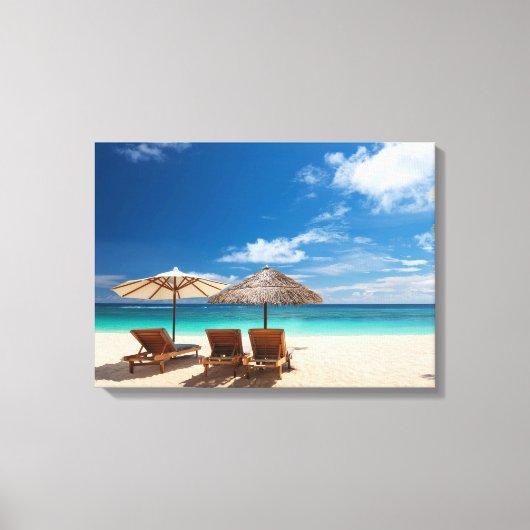 Toile Panorama tropical sur la plage (Recto)