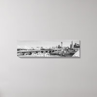 Toile Panoramique noir et blanc Dallas Skyline Vie