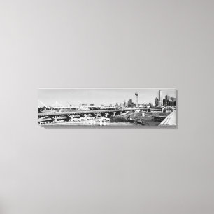 Toile Panoramique noir et blanc Dallas Skyline Vie