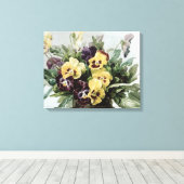 Toile Pansies Vintage (Insitu (Plancher de Bois))