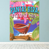 Toile Pantai Bira Indonésie affiche voyage (Insitu (Plancher de Bois))