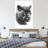 Toile Panthère noire - dessin au crayon (Insitu(Chambre))