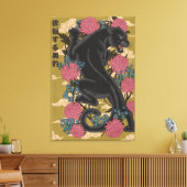 Toile Panthère parmi les fleurs (Insitu(Salon))