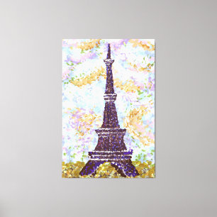 Toile Pantillisme paysager inspiré par la tour Eiffel