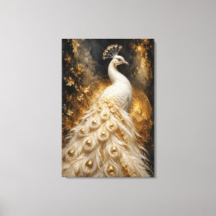 Toile Paon Blanc d'Éternité Édition Limitée