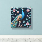 Toile Paon bleu et doré (Insitu (Plancher de Bois))