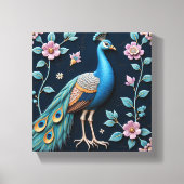 Toile Paon bleu et doré (Recto)