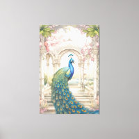 Paon de jardin floral de style indien vintage