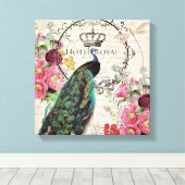 Toile Paon et fleurs de printemps (Insitu (Plancher de Bois))