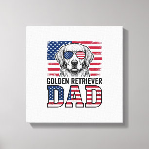 Toile Papa Golden Retriever Patriotique Vintage Chemise