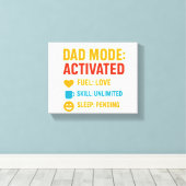 Toile Papa Mode Activé Funny Fête des pères Cadeau (Insitu (Plancher de Bois))