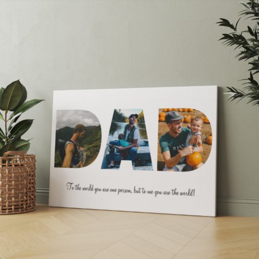 Toile Papa Photo Collage | Cadeau de Fête des pères | 3