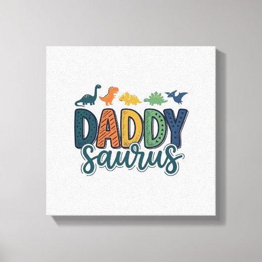Toile Papa Saurus Mignon Dinosaure Papa Conception de Ve (Recto)