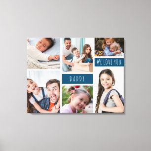 Toile Papa We Love You Photo Collage